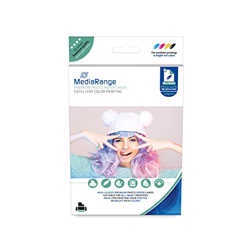 MediaRange 130x180mm Fotopapier-Karten, hochglänzend, 220g, 50 Blatt MediaRange 130x180mm Fotopapier-Karten, hochglänzend, 220g, 50 Blatt von MediaRange