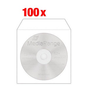 MediaRange 1er CD-/DVD-Hüllen weiß, 100 St. von MediaRange