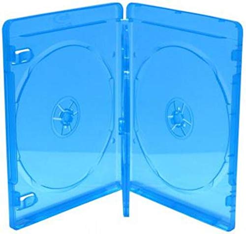 MediaRange 30 Stück - BD 3-Disc Hüllen 14 mm für je 3 Blu-ray/DVD/CD - blau/transparent von MediaRange
