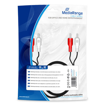 MediaRange Audiokabel 2xCinch RCA Stecker 2.2m schwarz von MediaRange