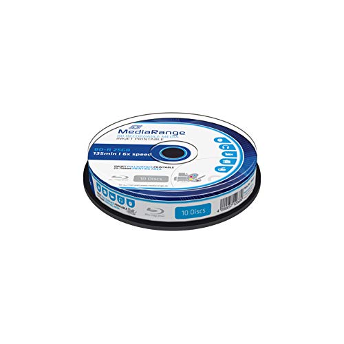 MediaRange BD-R 25GB 6-Fache Schreibgeschwindigkeit, Vollflächig bedruckbar, 10er Cakebox MediaRange BD-R 25GB 6-Fache Schreibgeschwindigkeit, Vollflächig bedruckbar, 10er Cakebox von MediaRange