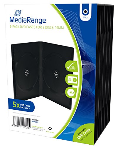 MediaRange BOX30-2 DVD-Leerhülle (für 2 Discs, 14mm, 5er Pack) schwarz von MediaRange