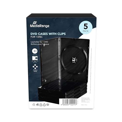 MediaRange BOX30 DVD-Leerhülle (für 1 DVD, 5 Stück) schwarz von MediaRange