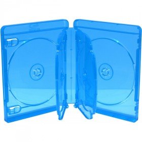 MediaRange Blu-ray 6er Hüllen, 22 mm, Maschinen-Pack-Qualität, Blau, Transparent, 10 Stück von MediaRange