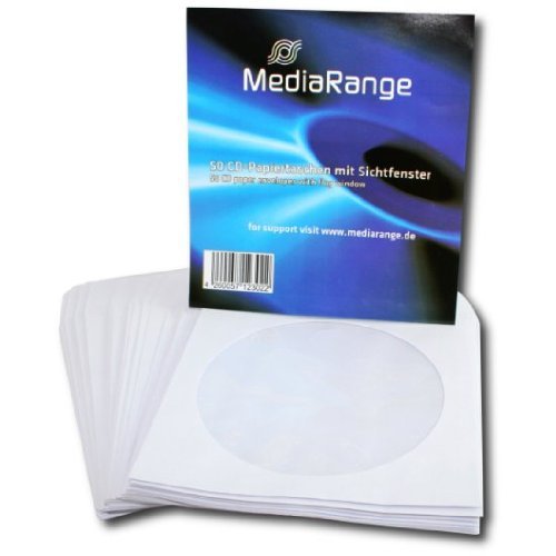 MediaRange CD / DVD-Papiertaschen mit Sichtfenster (weiß, 200 Stück) von MediaRange