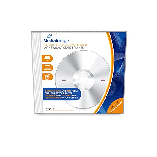 MediaRange CD|DVD|BD Laser Reinigungs-CD mit antistatischer Bürste, Weiß von MediaRange
