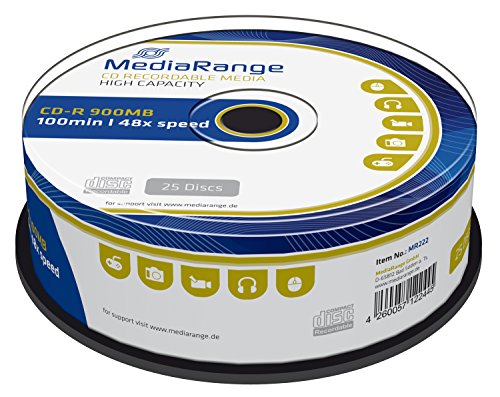 MediaRange CD-R 900MB|100min 48-fache Schreibgeschwindigkeit, 25er Cakebox von MediaRange