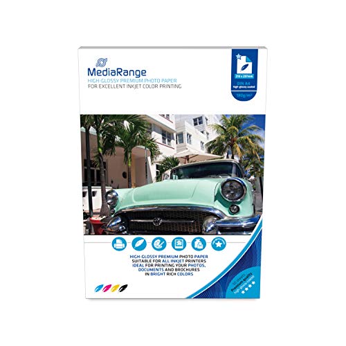 MediaRange DIN A4 Fotopapier für Tintenstrahldrucker, hochglänzend, 180g, 50 Blatt MediaRange DIN A4 Fotopapier für Tintenstrahldrucker, hochglänzend, 180g, 50 Blatt von MediaRange
