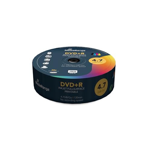 MediaRange DVD+R 4.7GB 25PCs Spindel 16x Inkjet Full Printa, MR408 von MediaRange