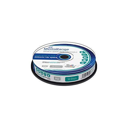 MediaRange DVD+R Double Layer 8.5Gb|240Min 8-fache Schreibgeschwindigkeit, vollflächig bedruckbar, 10er Cakebox von MediaRange