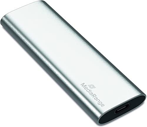 MediaRange Externes SSD Laufwerk 120 GB - USB Type-C Solid State Laufwerk mit 3.2 Gen 2 Flash Technologie, blitzschneller Datentransfer, Lesen bis zu 450 MB/s, Schreiben bis zu 420 MB/s von MediaRange