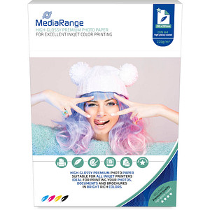 MediaRange Fotopapier MRINK103 DIN A4 hochglänzend 220 g/qm 100 Blatt von MediaRange