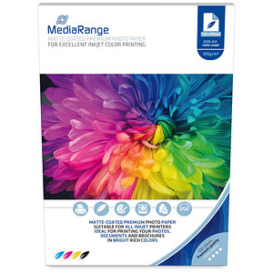 MediaRange Fotopapier MRINK116 DIN A4 matt 105 g/qm 100 Blatt von MediaRange