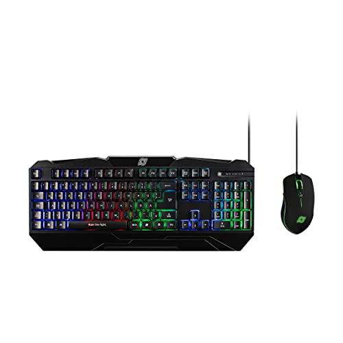 MediaRange Gaming Series Tastatur und optische 6 Tasten Gaming Maus Set, QWERTZ, schwarz von MediaRange