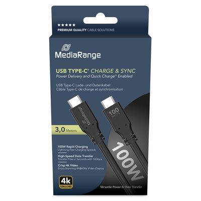 MediaRange Lade- & Datenkabel USB-C E-Mark-Chip 10Gbit/s 3m von MediaRange