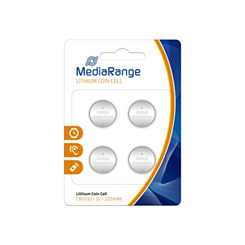 MediaRange Lithium Knopfzellen, CR2032|3V, 4er Pack von MediaRange