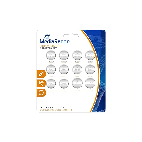 MediaRange Lithium Knopfzellen-Set, sortiert, CR2016|CR2025|CR2032|CR2450, 12er Pack von MediaRange