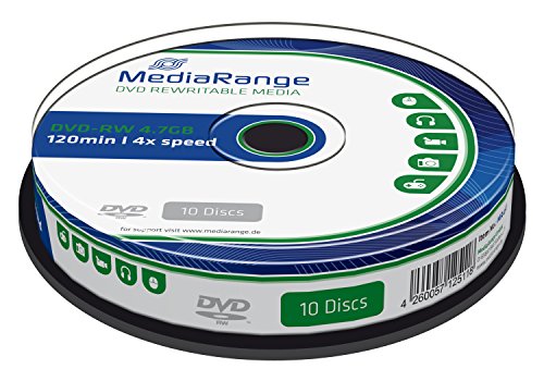 MediaRange MR450 DVD-RW 4,7GB (4x Speed, wiederbeschreibbar, 10 Stück) von MediaRange