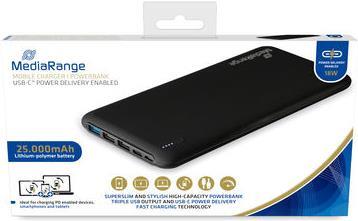 MediaRange MR754 Akkuladegerät Schwarz Lithium Polymer (LiPo) 25000 mAh (MR754) von MediaRange