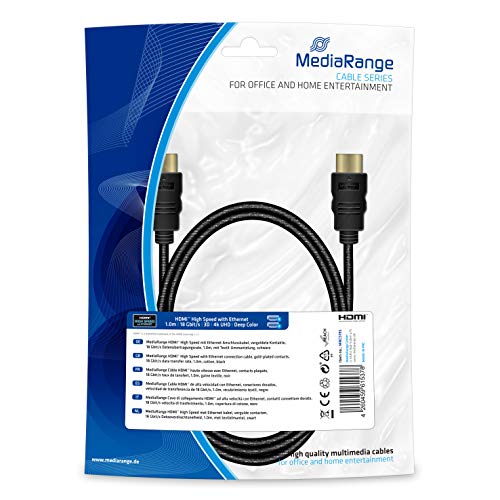 MediaRange MRCS195 HDMI-Anschlusskabel 1m 18 GB Schwarz von MediaRange