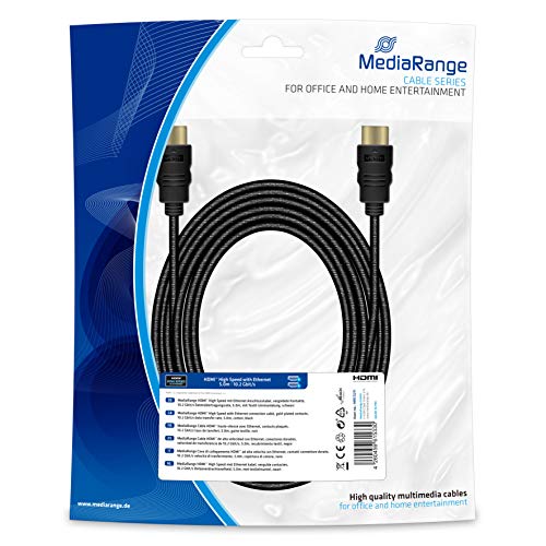 MediaRange MRCS211 HDMI-Anschlusskabel 5 m Textilmantel 10,2 GB von MediaRange