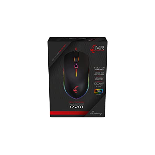 MediaRange MRGS201 Spielmaus mit 6 Tasten USB 2.0-Kabel schwarz von MediaRange