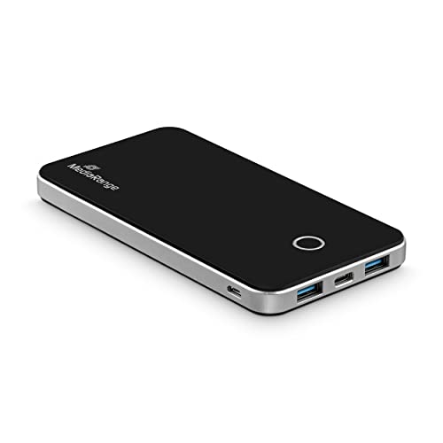 MediaRange Mobiles Ladegerät I Powerbank 10.000mAh, 2x USB-A und 1x USB-C®, unterstützt USB-C® Power Delivery and Quick Charge™, schwarz/silber von MediaRange