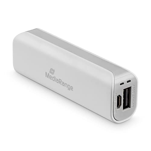 MediaRange Mobiles Ladegerät I Powerbank 2.600mAh, 1x USB-A, weiß/grau von MediaRange