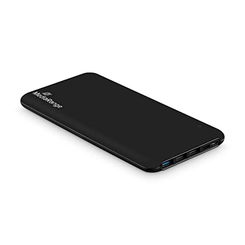 MediaRange Mobiles Ladegerät I Powerbank 25.000mAh, 3x USB-A und 1x USB-C®, unterstützt USB-C® Power Delivery and Quick Charge , schwarz von MediaRange