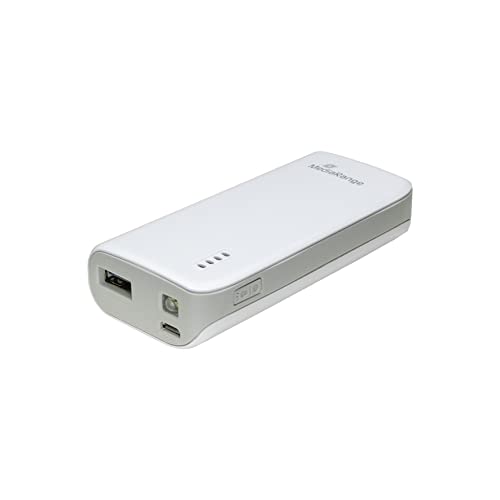 MediaRange Mobiles Ladegerät I Powerbank 5.200mAh mit LED-Taschenlampe, 1x USB-A, weiß/grau von MediaRange