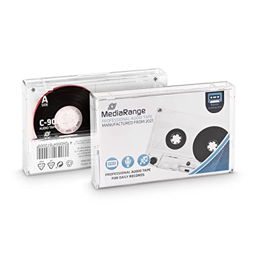 MediaRange Professionelle Audiokassette, C-90 I 90min, Typ 1, Normale Bias, transparent von MediaRange