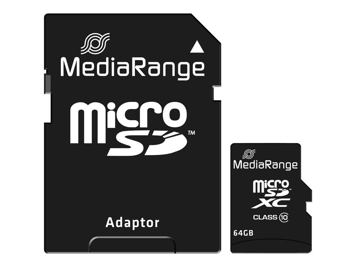 MediaRange SD MicroSD Card 64GB SD CL.10 inkl. Adapter MediaRange SD MicroSD Card 64GB SD CL.10 inkl. Adapter von MediaRange