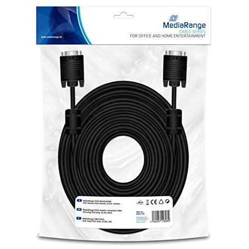 MediaRange SVGA Monitorkabel, VGA/VGA, 25.0m, schwarz von MediaRange