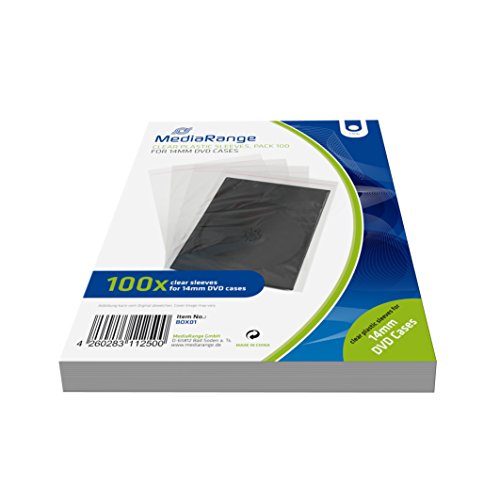 MediaRange Transparente Kunststoff-Folientaschen für 14mm DVD-Hüllen, 100er Pack MediaRange Transparente Kunststoff-Folientaschen für 14mm DVD-Hüllen, 100er Pack von MediaRange