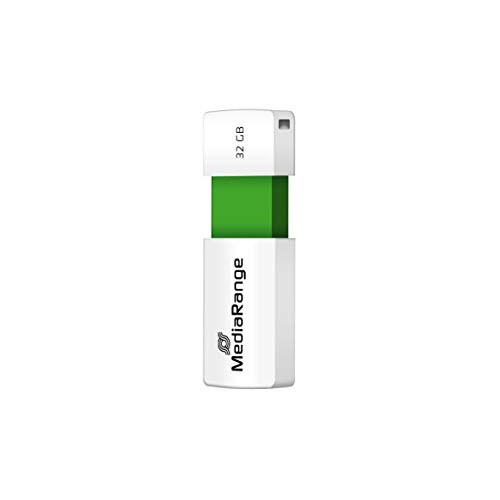 MediaRange USB 2.0 Speicherstick 32GB - Color Edition, Mini USB Flash-Laufwerk mit Schiebemechanismus, externe Speichererweiterung mit Lesegeschwindigkeit von bis zu 15 MB/s, Farbe Grün von MediaRange