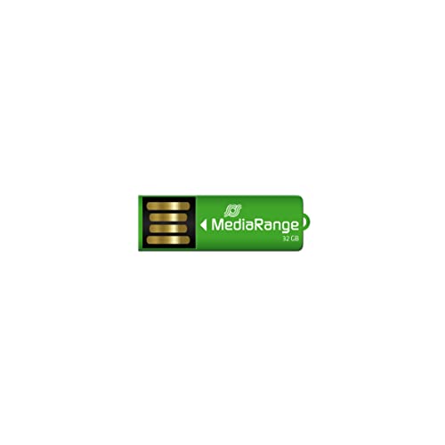 MediaRange USB 2.0 Speicherstick 32GB - Nano-Stick Mini USB Flash-Laufwerk mit Büroklammer Funktion, externe Speichererweiterung mit Lesegeschwindigkeit von bis zu 14 MB/s, Farbe Grün von MediaRange