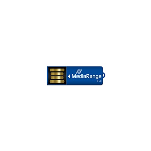 MediaRange USB 2.0 Speicherstick 8GB - Nano-Stick Mini USB Flash-Laufwerk mit Büroklammer Funktion, externe Speichererweiterung mit Lesegeschwindigkeit von bis zu 14 MB/s, Farbe Blau von MediaRange