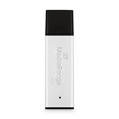 MediaRange USB 3.0 Hochleistungs Speicherstick 256GB - Mini USB Flash-Laufwerk mit hochwertigem Aluminium Gehäuse, externe Speichererweiterung mit Lesegeschwindigkeit von bis zu 300 MB/s, Farbe Silber von MediaRange