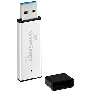 MediaRange USB-Stick MR1901 silber, schwarz 64 GB von MediaRange