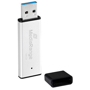 MediaRange USB-Stick MR1902 silber, schwarz 128 GB von MediaRange