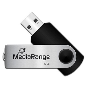 MediaRange USB-Stick schwarz, silber 16 GB von MediaRange