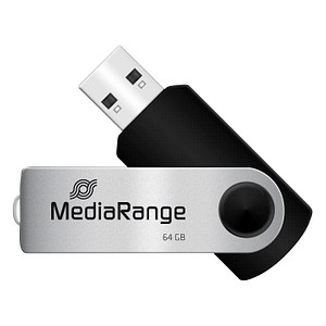 MediaRange USB-Stick schwarz, silber 64 GB von MediaRange