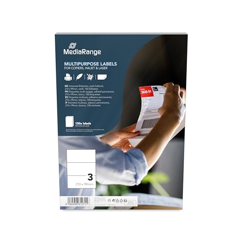 MediaRange Universal-Etiketten, stark haftend, 210x99mm, weiß, 150 Etiketten MediaRange Universal-Etiketten, stark haftend, 210x99mm, weiß, 150 Etiketten von MediaRange