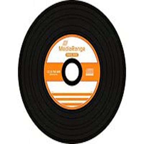 MediaRange Vinyl CD-R 700MB|80min 52-fache Schreibgeschwindigkeit, schwarze Schreibseite, 50er Cakebox von MediaRange