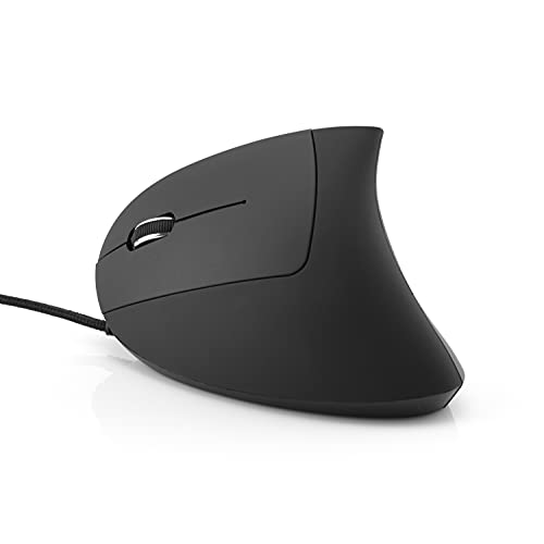 MediaRange ergonomische 6-Tasten Maus mit optischem Sensor für Linkshänder, kabelgebunden, schwarz von MediaRange