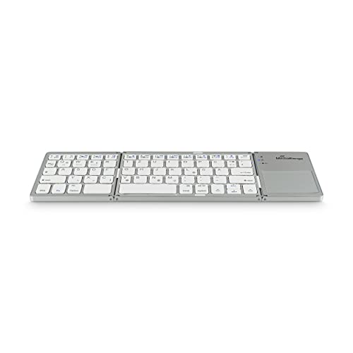 MediaRange kompakte Funk-Tastatur mit 63 Tasten und Touchpad, QWERTZ (DE/AT/CH) Tastaturbelegung, silber von MediaRange