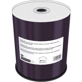Professional Line DVD+R Double Layer 8.5GB|240min 8-fache Schreibgeschwindigkeit, vollflächig bedruckbar (Tintenstrahldrucker), weiß, 100er Cakebox von MediaRange