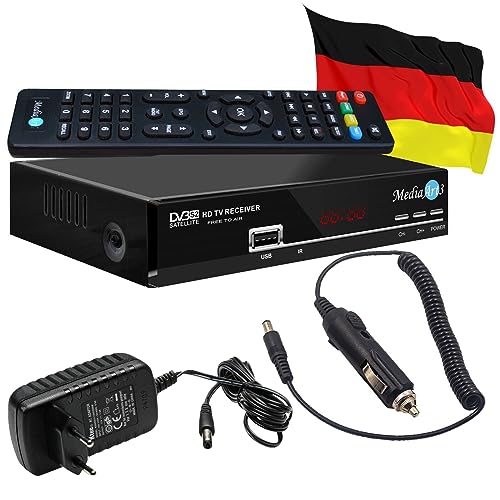 Sat Receiver MEDIAART-3 Deutsch Programmiert für Camping und Zuhause Full HD 2X USB HDMI Scart für Wohnwagen geeignet von Mediaart