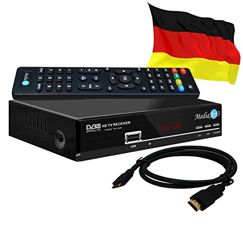 Sat Receiver MEDIAART-3 FTA vorbereitete Deutsche Senderliste Full HD Digital 2xUSB HDMI Coaxial DVB-S2 Scart Astra 19°E vorprogrammiert, Multimedia Player von Mediaart