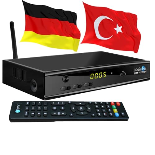 Türkische TV Sat Receiver MEDIAART-4 WLAN programmiert Deutsche Türkische Senderliste HD 2xUSB YouTube Full HDTV Scart Camping Receiver von Mediaart